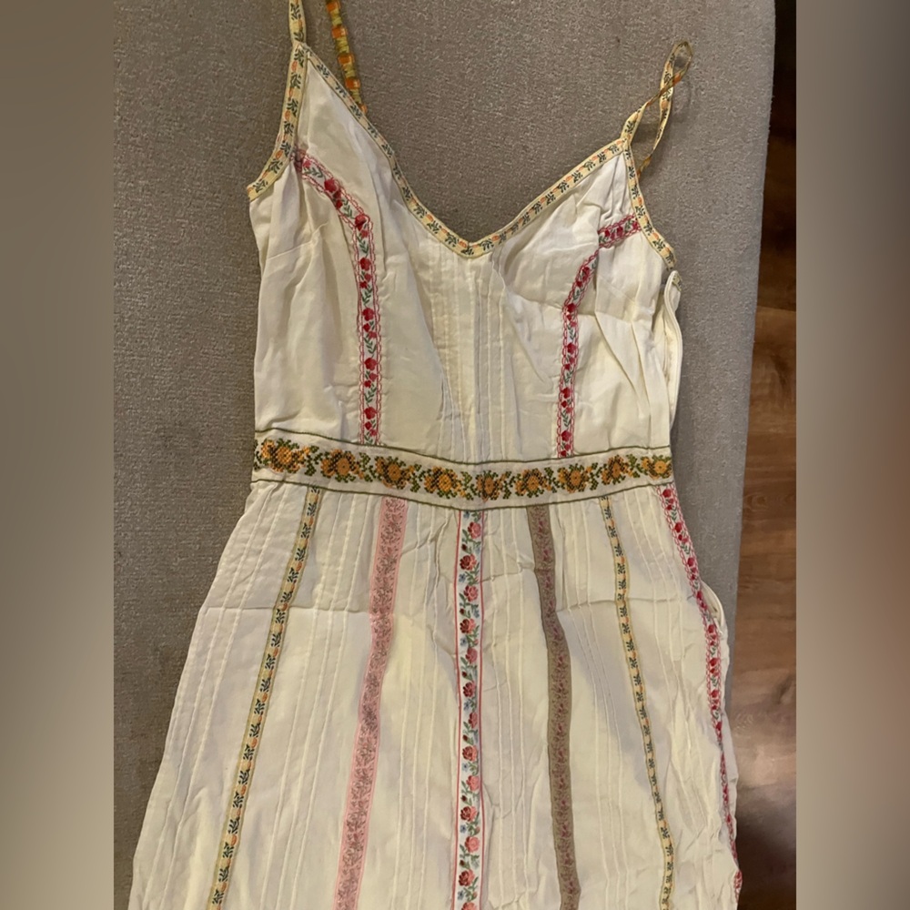 Floral Embroidered Cream Dress